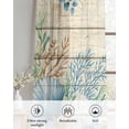thumbnail image 6 of Beige Beach Coastal Sheer Curtains 84 Inch Length 2 Panels Set for Living Room/Bedroom, Summer Nautical Coral Shell Botanical Vintage Kitchen Curtains Grommet Curtains Window Treatments 52"x84"x2, 6 of 7