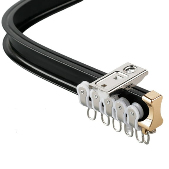 Aluminum Curtain Tracks, Bendable Wall Mount Curtain Rail System, Ceiling Wall Mount Aluminum Alloy Curtain Track and Fittings for Office Home