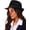 Black, variant on Unisex Classic Manhattan-Gangster-Fedora-Hat Short-Brim Trilby Hat - Women Men Wool Felt Winter Structured Hat with Band(S/M)
