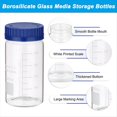 thumbnail image 3 of Paquete de 4 de Almacenamiento de Medios Reactivos, Redondas Graduadas de Boca de Vidrio de Borosilicato de 500 Ml con Tapón de Rosca GL32, 3 of 5
