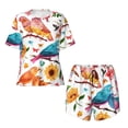 thumbnail image 4 of Lsque Flowers Birds And Butterflies Women's Short-Sleeved Pajama Set - 2 Piece Soft and Lightweight Sleepwear Set-Medium, 4 of 9