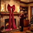 thumbnail image 6 of Large Velvet Christmas Bows (70.87 in) — Giant Bows for Christmas Tree Topper,Wreaths,Mantle,Front Door,Porch & Wedding Decoration,Wine Red, 6 of 6