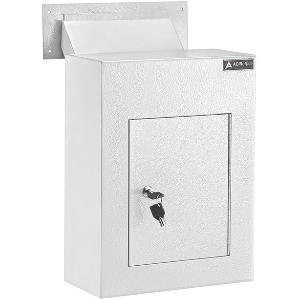 AdirOffice Steel ThroughTheWall Safe Mail/Drop Box w/Adjustable Chute