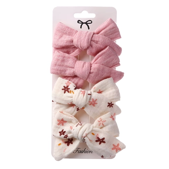 TUWAFE 4Pcs Hair Bows with Metal Clips for Baby Toddler Girls Kids