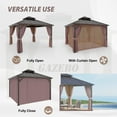 thumbnail image 5 of EAGLE PEAK 12x12 Outdoor Aluminum Frame HardtopGazebo with Galvanized & Powder Coated Steel Double Roof, Includes Netting and Curtains, for Garden, Patio, Deck and Lawn, 5 of 7