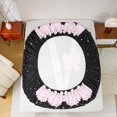 thumbnail image 5 of Manfei Initial Letter V Full Size Sheets,Galaxy Starry Night Bed Sheets,Pink Sequin Print Sheet Sets For Girl,Breathable Bedroom Decoration,4 Pieces, 5 of 7