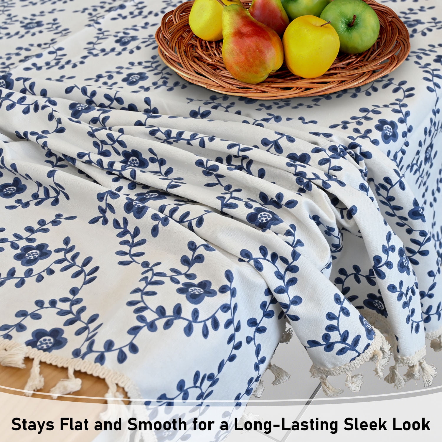 Soulgenix 55"*70" Tablecloth, Waterproof Table Cloth for Rectangle Tables, Cotton Linen Dining Table Cover for Kitchen Dining,Party Weddings, 4-6 Seats
