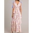 thumbnail image 4 of Vestido largo floral Wenrine sin mangas con cuello en V y abertura alta, 4 of 5