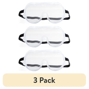 Safety Goggles, Clear Anti-Fog, 3-Pack