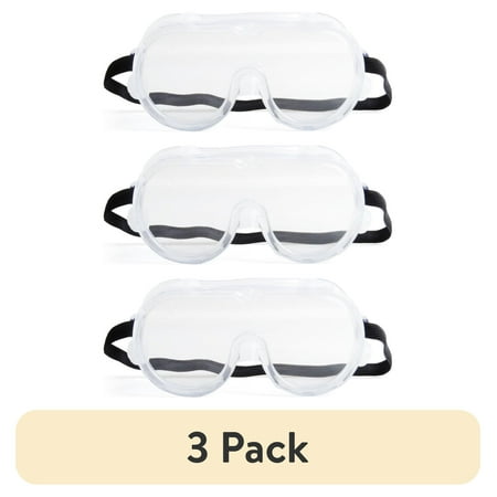 (3 pack) Hyper Tough Clear Safety Glasses with Z87.1 Poly-Carbonate Lens