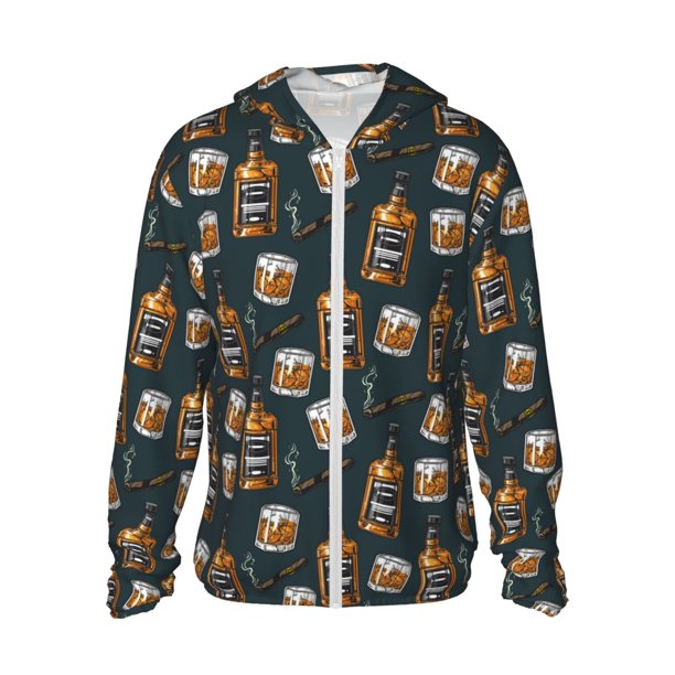Balery Cigar Sudadera ligera de manga larga con capucha y protección solar UPF 50+ para hombre y mujer, ideal para pesca y running-Small