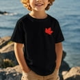 thumbnail image 2 of PMVFHDE T-Shirts Graphiques Journée Nationale Européenne Canadienne Jour de l'Indépendance Feuille d'Érable Imprimée Enfants Décontracté Confortable Tendance Sport T-Shirt Manches Courtes Noir, 4-5 Ans, 2 of 4