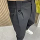 thumbnail image 5 of Pantalones de traje negro fluido para hombre, pantalones ajustados drapeados con trenzas para hombre, oferta de ropa de verano 2024, diseñador clásico de primavera, formal, 5 of 5