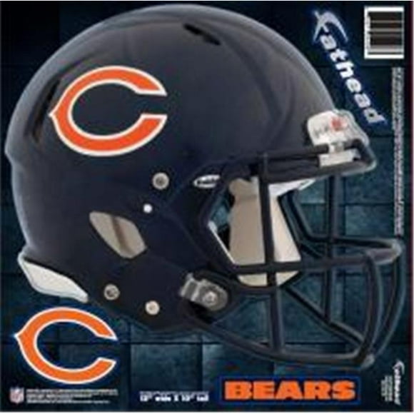 Fathead 89-00958 Chicago Bears Helmet Wall Graphic measures 12 X 15.5 in. Pack Of 6