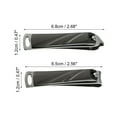 thumbnail image 2 of Unique Bargains 2 Pcs Nail Cutter Set for Men and Women Stainless Steel Black, 2 of 6