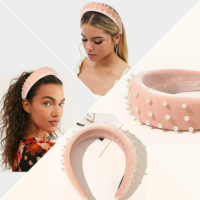Ivyu Headbands for Women Girls Head Bands Diademas Para Mujer De Moda  Padded Pink Pearl Hair Bands Accessories Hairbands No Slip Fashion Cute  Headband
