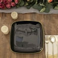 thumbnail image 2 of Balsa Circle 10 Square Black 10" Disposable Salad Dinner Plastic Plates Gold Trim Party Events Decorations Supplies, 2 of 8