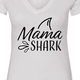 thumbnail image 4 of Inktastic Mama Shark with Shark Fin Women's V-Neck T-Shirt, 4 of 5