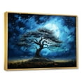 thumbnail image 3 of Designart "Serengeti's Blue African Tree V" Oversized Floral Framed Wall Art - Global Blue Tree African Entryway Framed Wall Art, 3 of 7