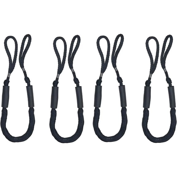 ISURE MARINE 4 Pack 4ft Boat Dock Lines Mooring Ropes,Boat Bungee Line Boat Dock and Anchor Lines