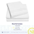 thumbnail image 4 of Sweet Home Collection 1800 Thread Count Extra Deep 21" Pocket 4 Piece Sheet Set King White, 4 of 5