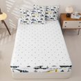 thumbnail image 4 of Erosebridal Playful Construction Truck Zipper Full Size Comforter Sets with Fitted Sheet and 2 Pillowcases,Cartoon Excavator Road Cone Zipper Bedding Set For Boys,Reversible,4pcs, 4 of 7