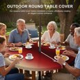 thumbnail image 3 of Round Outdoor Tablecloth with Umbrella Hole and Zipper, Dark Red Yellow Ombre Tablecloth with Elastic Waterproof, Farmhouse Modern Gradient Art Patio Table Covers for 36" - 44" Picnic Pool Tables, 3 of 9