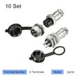 thumbnail image 2 of Uxcell 16mm 4 Terminals 7A 400V GX16 Aviation Connector with Plug Cover 10 Sets, 2 of 5