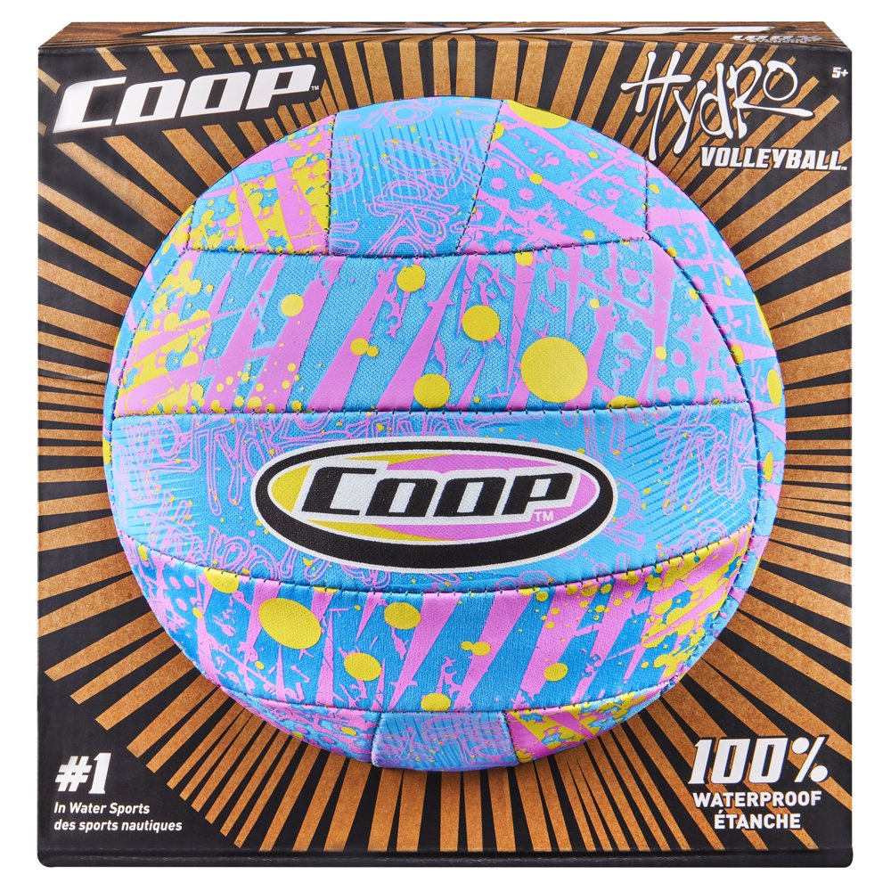 COOP Hydro Waterproof Volleyball Outdoor Pool Toy Blue/Pink Walmart
