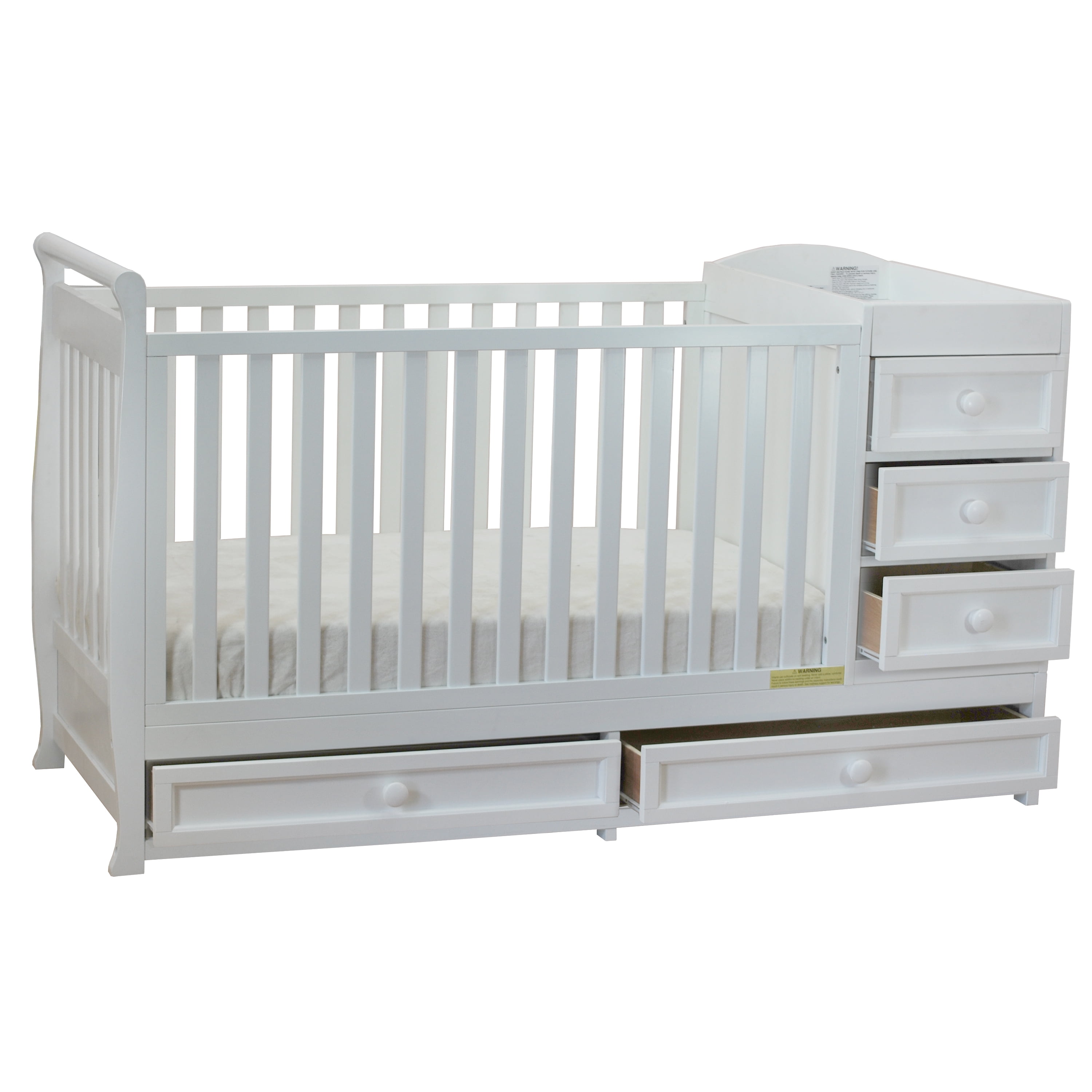 AFG Baby Furniture Daphne 2-in-1 Convertible Crib and Changer White