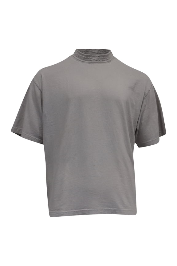 Crewneck Logo Neckline T-shirt in Grey Cotton