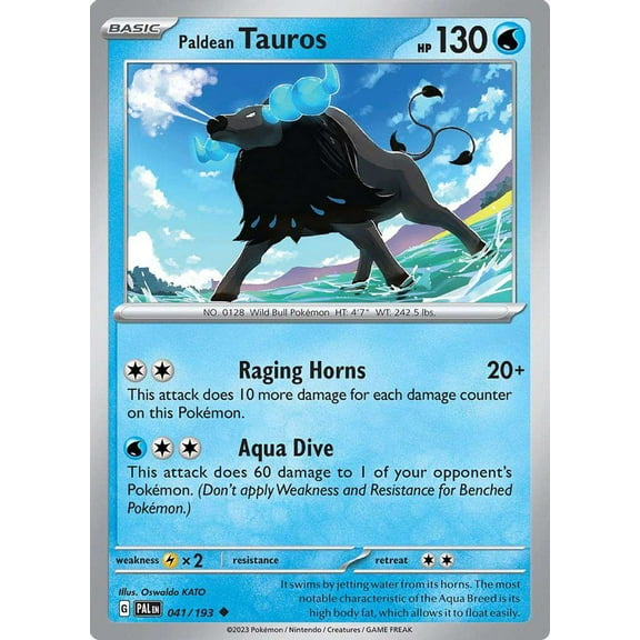 Pokemon Paldea Evolved Uncommon Paldean Tauros #41