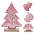 thumbnail image 4 of CIMAXIC christmas Christmas Tree Table Decorations Pink Glitter Plush Xmas Pine Tree Holiday Tabletop Centerpiece Shelf Decor Photo Props Rustic Xmas Tiered Tray Decor,9.45"X7.09"X2.36", 4 of 5