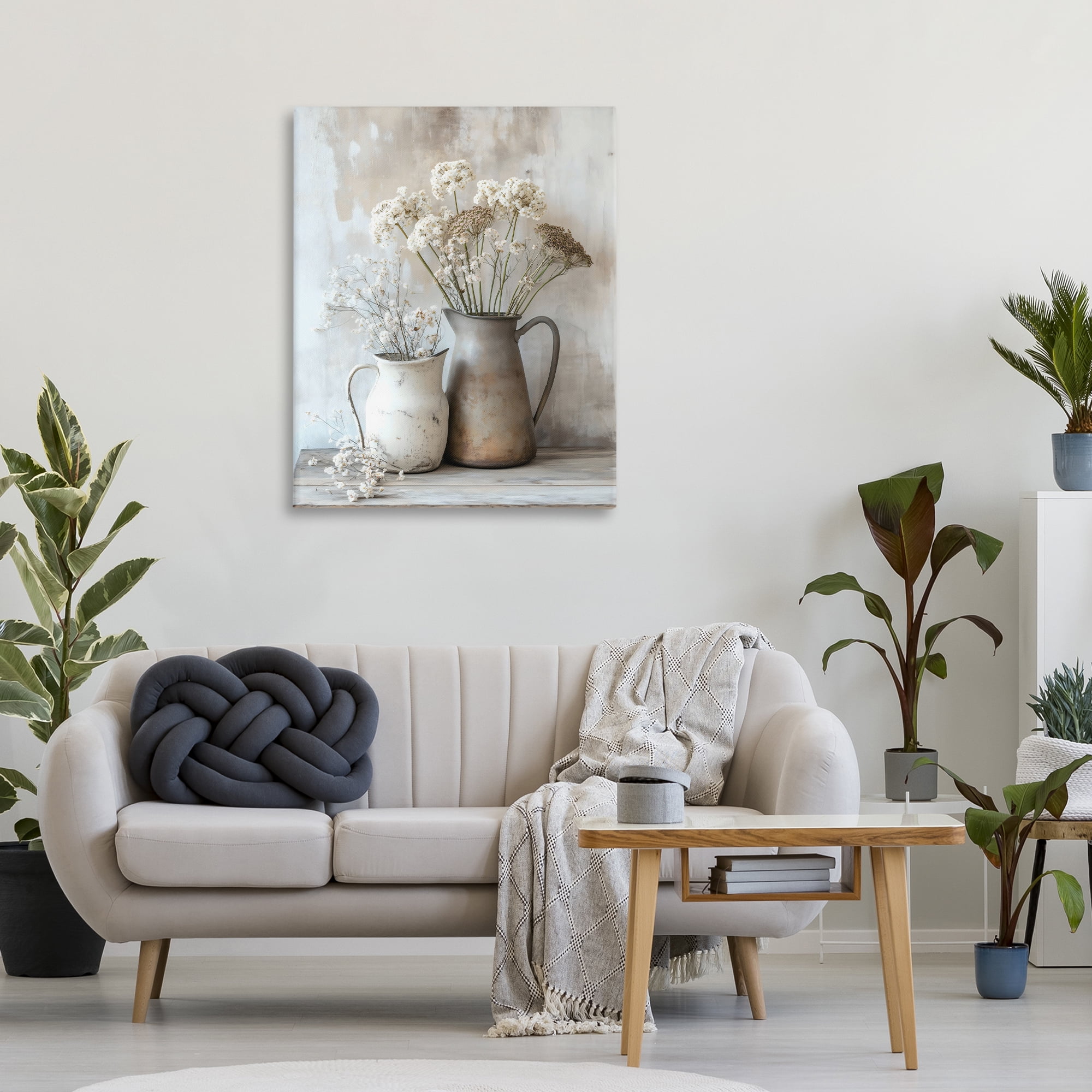 Stupell Industries Rustic Flower Arrangement in Pitchers Canvas Wall Art, design by Creative Studio