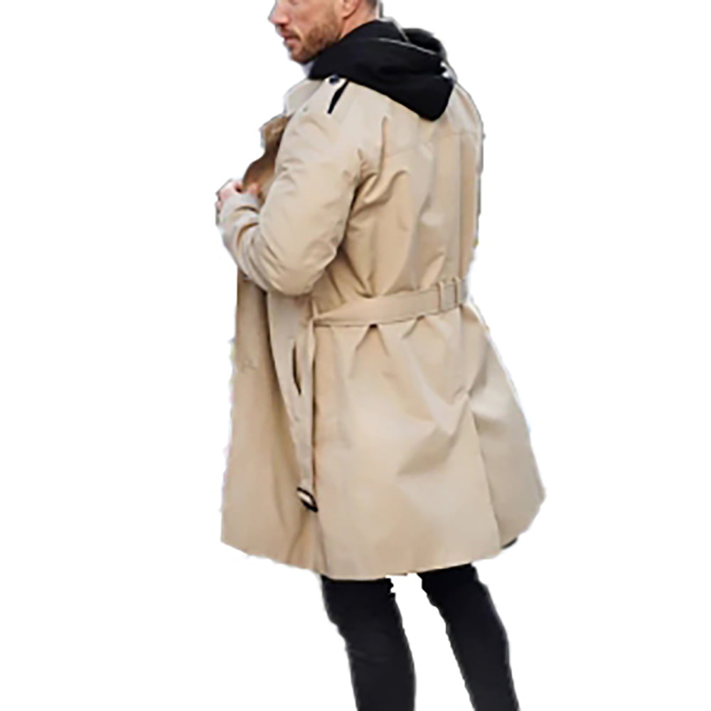 Mens Winter Coat Slim Fit Padded Wool Trench Coats Long Thick Elegant Jacket Overcoat