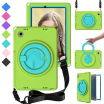Samsung Galaxy Tab A7 Lite Case 8.7" with Screen Protector, 360 Rotating Handle Grip Stand Crossbody Shoulder Strap, Dteck Full Body Drop-Proof Case for Galaxy Tab A7 Lite 2021 SM-T220/T225/T227,Green