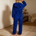 thumbnail image 5 of FAIWAD Women's Fleece Onesies Plush Hooded Jumpsuit with Pockets Soft Warm Full Zip Loungewear, 5 of 7