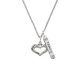 thumbnail image 2 of Delight Jewelry Silvertone Heart with 3 AB Crystals - Friends Family Love Silvertone Family Bar Charm Necklace, 23", 2 of 4