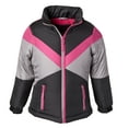 thumbnail image 6 of Coats for Girls Fleece Lined Hooded Colorblock Winter Puffer Jacket - Black/Frost Grey (5/6), 6 of 8