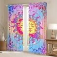 thumbnail image 2 of Homewish Boho Sun Moon Curtains Pack of 2 (42x84 Each) for Teens, Tribal Damask Floral Curtains Blackout, Southwestern Style Bedroom Curtains, Curtains Blackout Home Decor, 2 of 6
