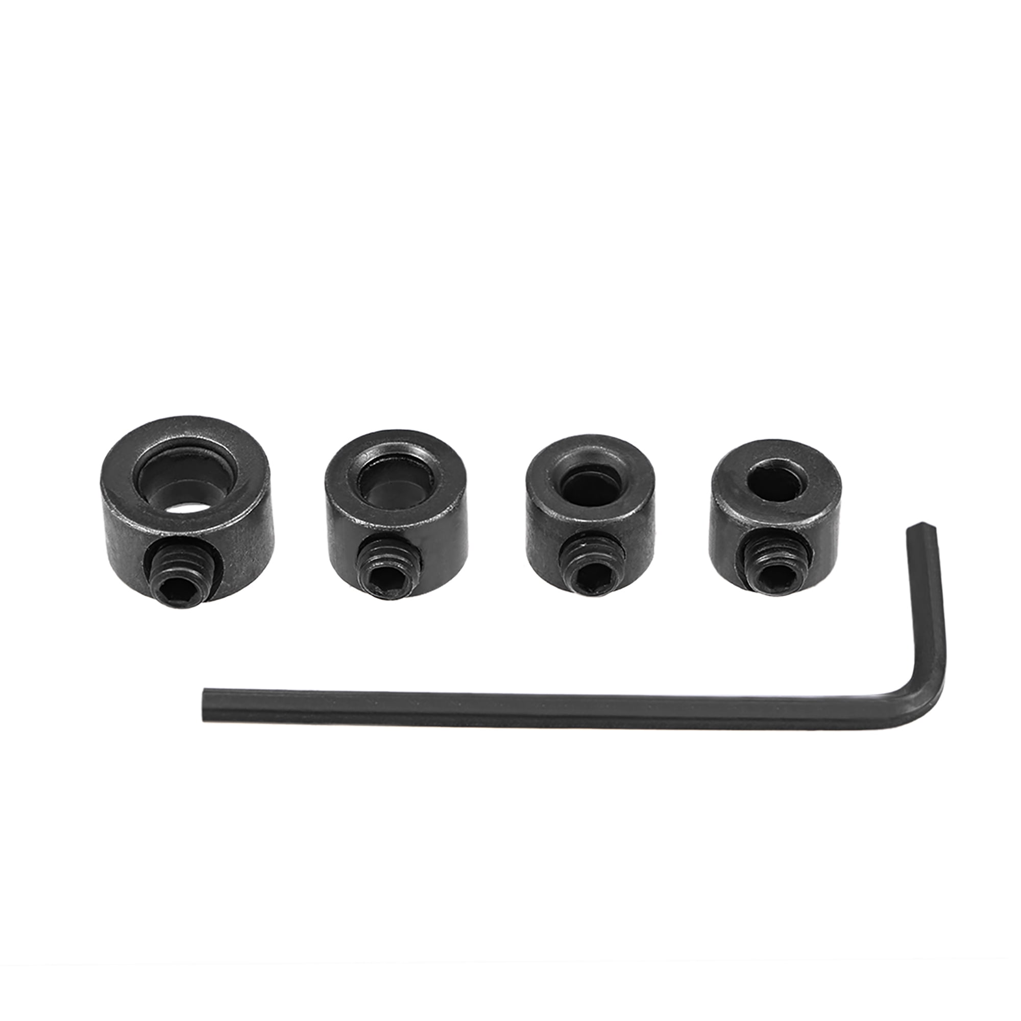 Drill Stop Collar Set 3mm 4mm 5mm 6mm I.D. with Hex Wrench Carbon Steel