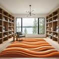 thumbnail image 2 of ODIKA 8'x10' Machine Washable Non-Slip Area Rug, Groovy Burnt Orange High Traffic Rug, Orange, 1285013, 2 of 7