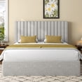 thumbnail image 6 of Frostbloom Queen Size Lift-Up Storage Platform Bed with Vertical-Stripe Velvet Upholstered Headboard, Light Gray, 6 of 11