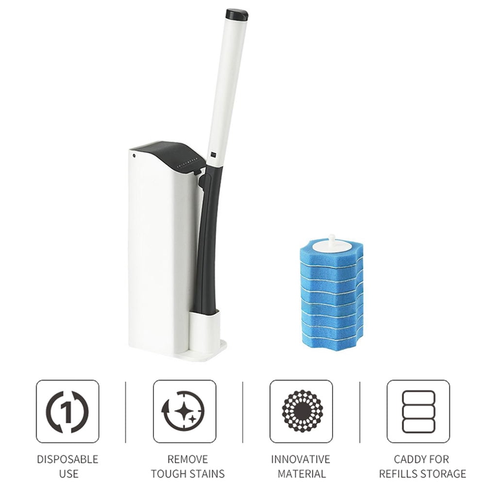 BOOBEAUTY Toilet Bowl Cleaner Wand Kit With 8 Cleaning Refills, Clip-on  Disposable Cleaner Brush And Storage Bucket For Bathroom Cleaning -  Walmart.com