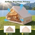thumbnail image 6 of KAMEROUT Inflatable Tent for Camping, 4-6 Person Blow Up Tent with Pump, All-Weather Luxury Air Tent House with Mesh, 1-Person Quick Setup Waterproof Oxford Glamping Tent for Family, Khaki, 6 of 10