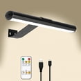 thumbnail image 1 of Fjärrkontroll vägglampa, bild trådlös LED-lampa, uppladdningsbart batteri, 300 lumen ljusstyrka, justerbar, för fresk och piltavla med metallkropp, 1 of 5