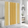 thumbnail image 6 of Vintage Turmeric Yellow Striped Bathroom Shower Curtains with 12 Hooks Waterproof Shower Curtain for Stalls and Bathtubs Farmhouse Modern Stripes Boho Decorative Bathroom Curtain 36x78 Inches, 6 of 9