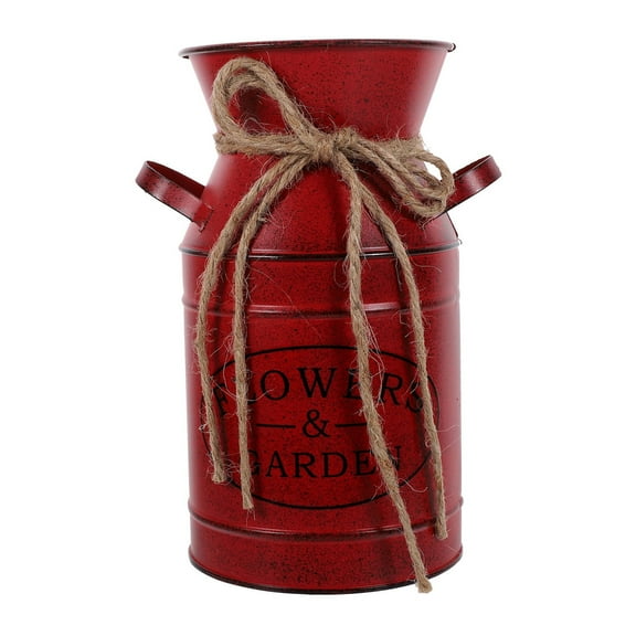 Farmhouse Decors Galvanized Iron Flower Vases Shabby Milk Can Storage Pitcher For Kitchen Bathroom Home Decors