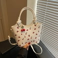 thumbnail image 4 of HUISZJ Shoulder Bag Cherry Printed, PU Leather Crossbody Bag, Adjustable Removable Strap Trendy Top-handle Bag for Travel Commute Work (White), 4 of 10