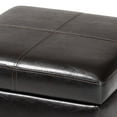 thumbnail image 6 of BAXTON STUDIO DARK BROWN FULL LEATHER STORAGE CUBE OTTOMAN, 6 of 11